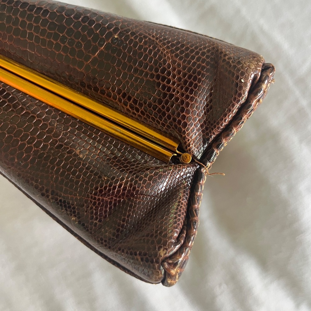 truly vintage circa 1950, STERLING brown purse - Picture 3 of 3